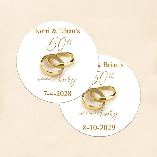 Wedding Anniversary Personalized Round Labels (Set of 24)