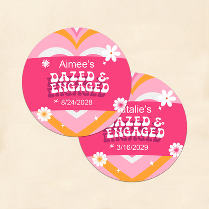 Dazed And Engaged Personalized Round Labels (Set of 24)