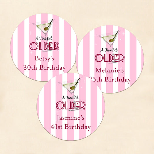 A Tini Bit Older Personalized Round Labels (Set of 24)