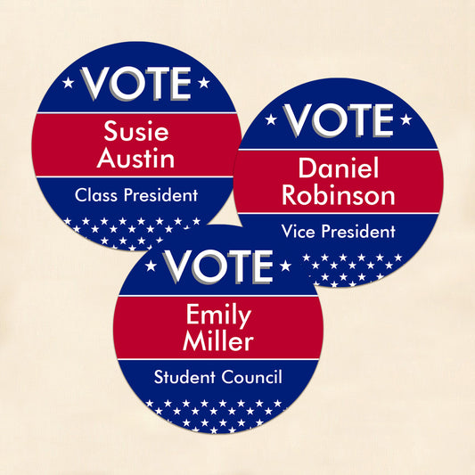 Vote Election Personalized Round Labels (Set of 24)