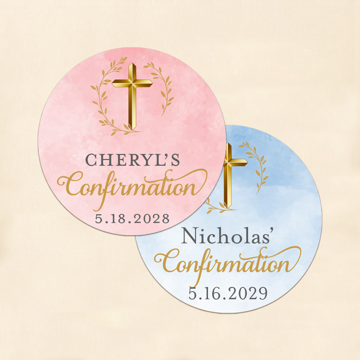 Confirmation Personalized Round Labels (Set of 24)