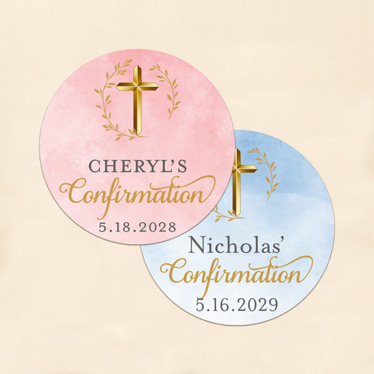 Confirmation Personalized Round Labels (Set of 24)
