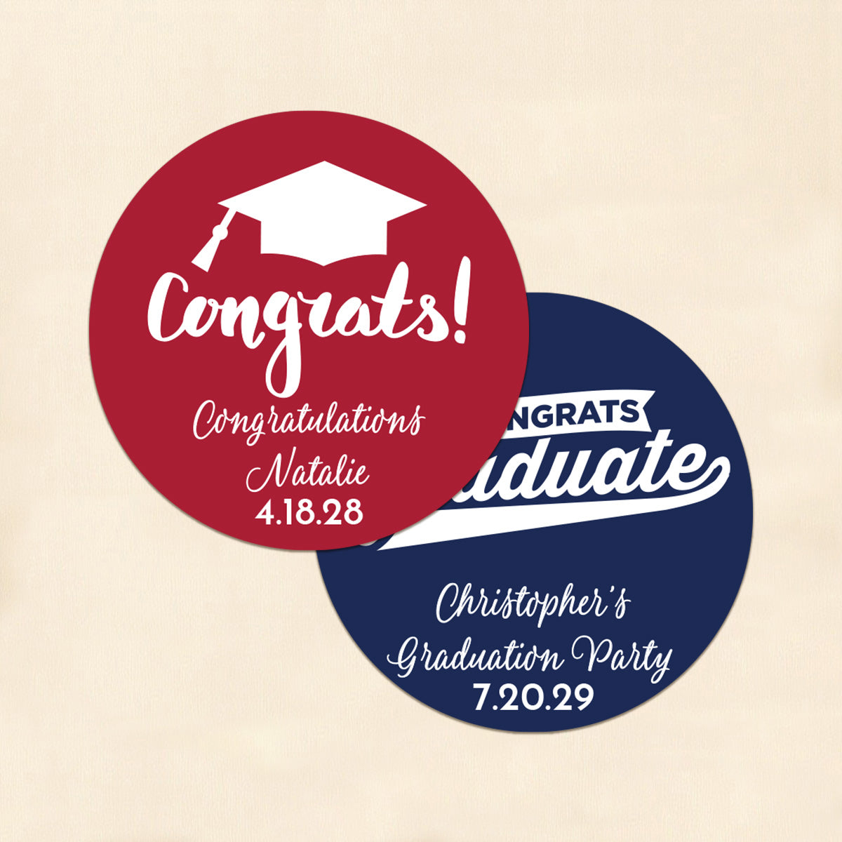 Graduation Personalized Round Labels (Set of 24)