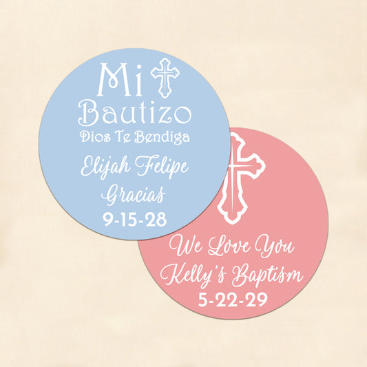 Baptism Personalized Round Labels (Set of 24)