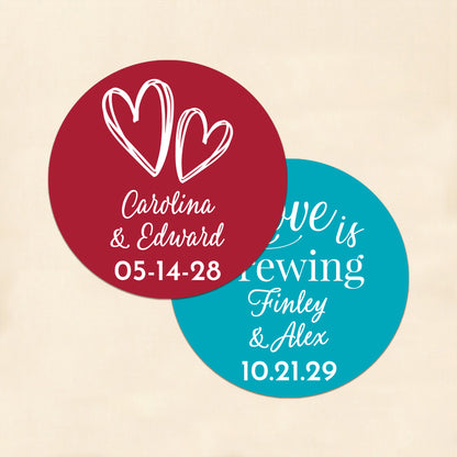 Wedding Personalized Round Labels (Set of 24)