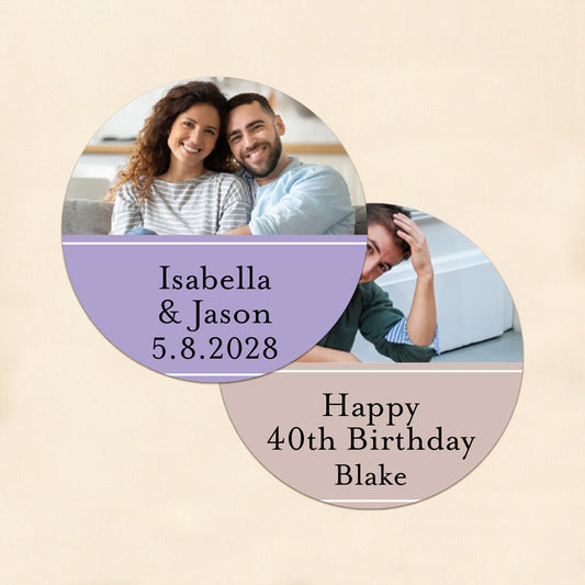 Classic Photo Personalized Round Labels (Set of 24)