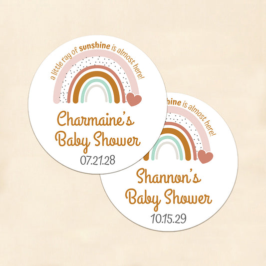 A Little Ray Of Sunshine Personalized Round Labels (Set of 24)