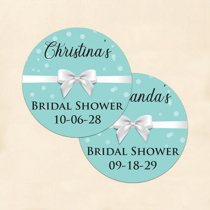 Tiffany Bow Personalized Round Labels (Set of 24)