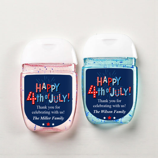 Fourth Of July Personalized Loop Sanitizer Labels (Set of 20)