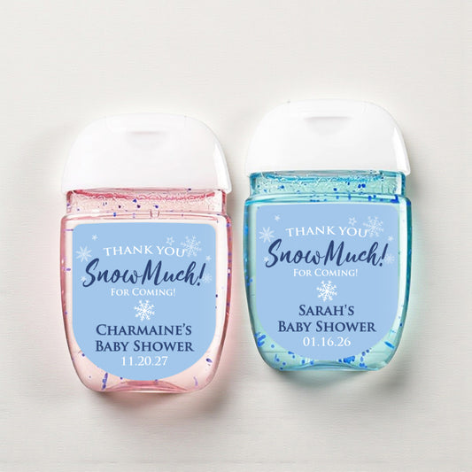 Thank You Snow-Much! Personalized Loop Sanitizer Labels (Set of 20)
