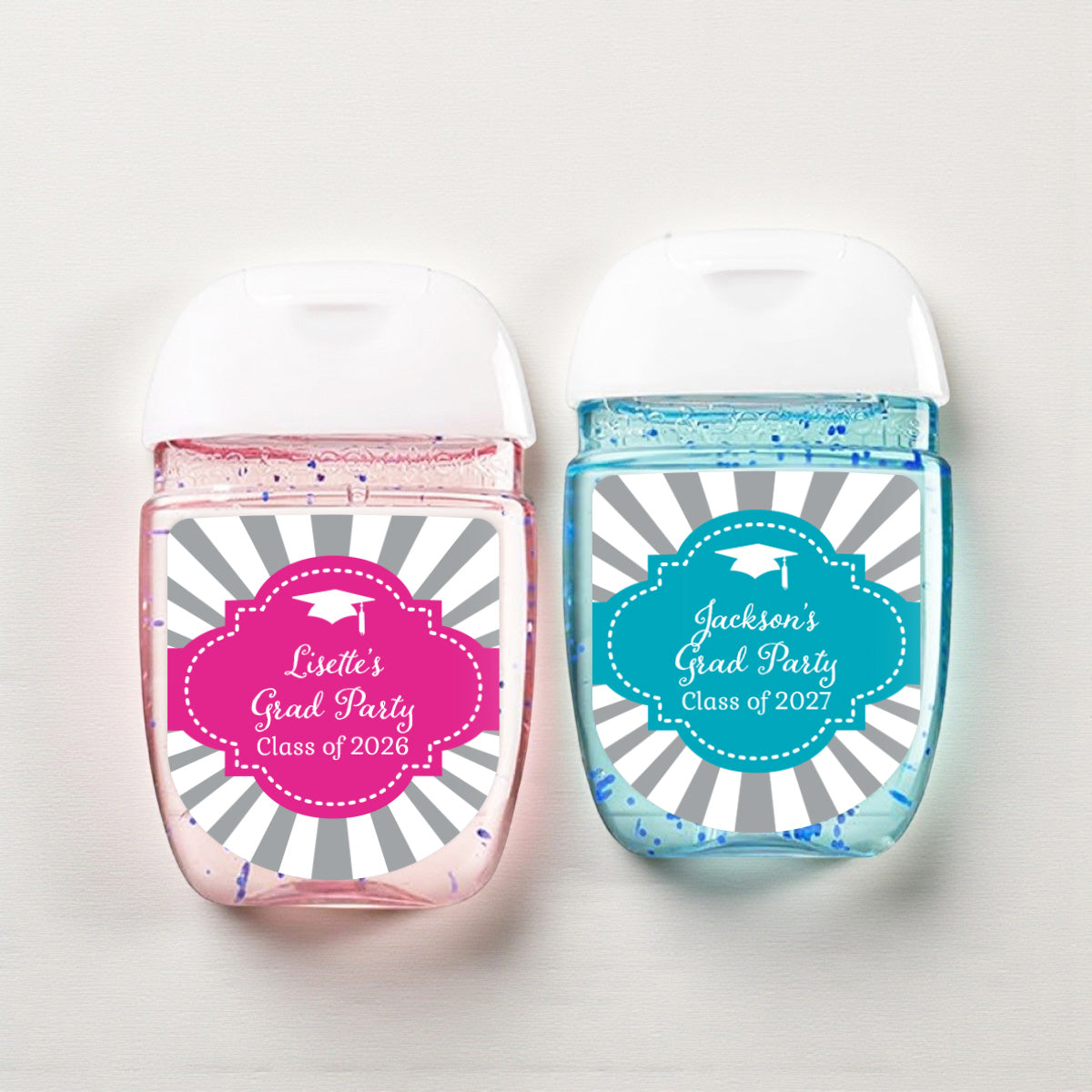 Graduation Cap Personalized Loop Sanitizer Labels (Set of 20)