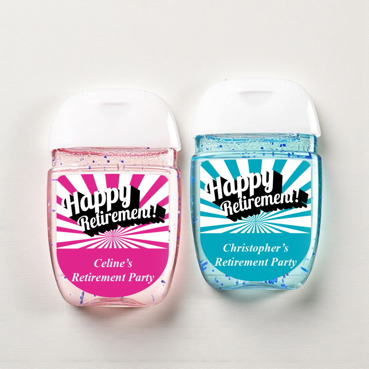 Happy Retirement Personalized Loop Sanitizer Labels (Set of 20)