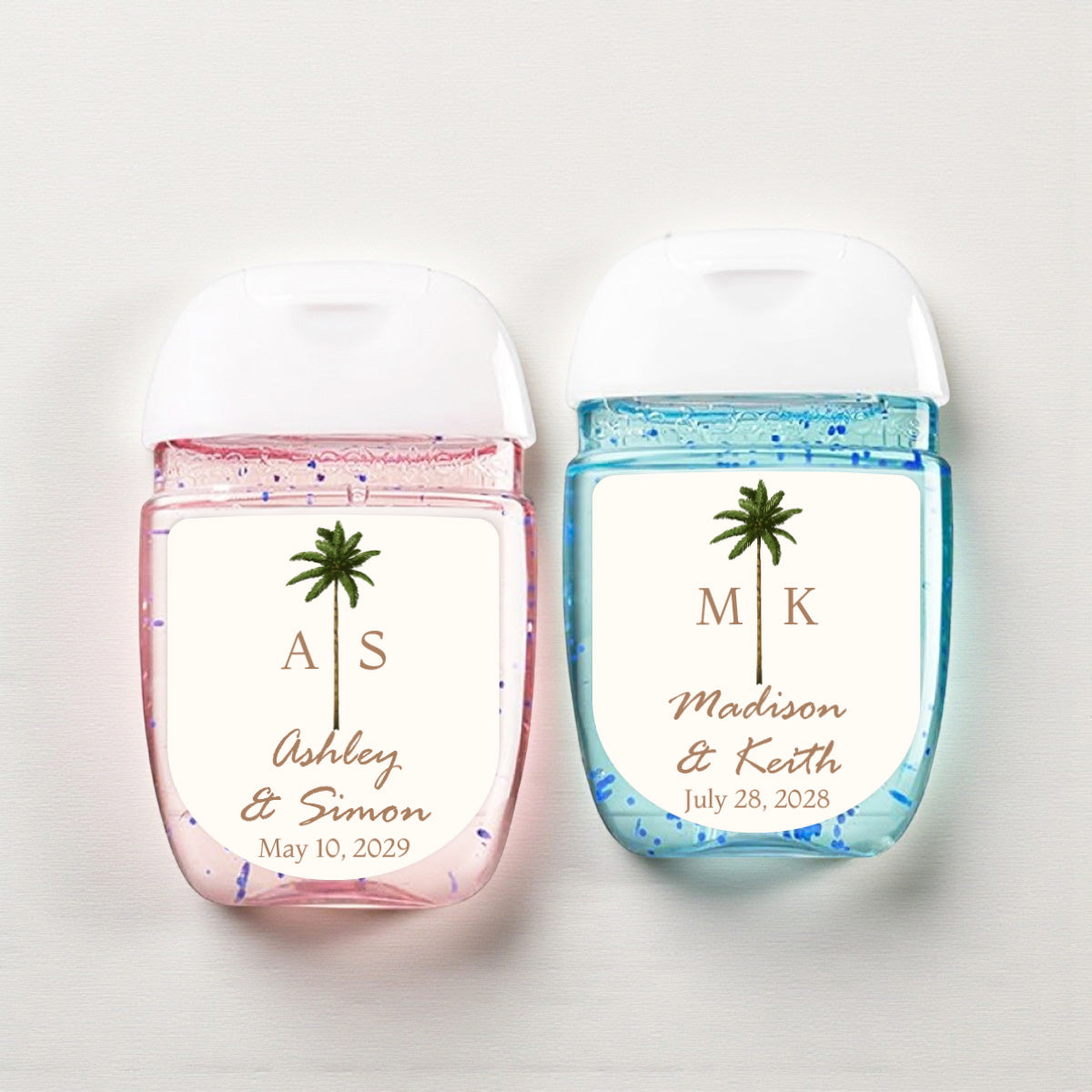 Palm Tree Monogram Personalized Loop Sanitizer Labels (Set of 20)