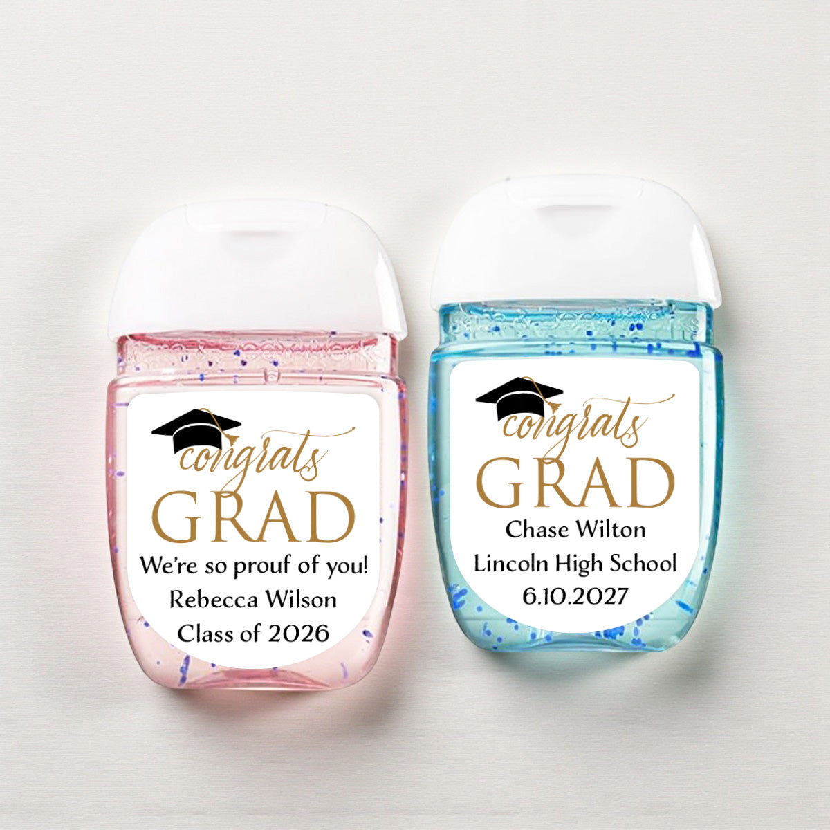 Congrats Grad Personalized Loop Sanitizer Labels (Set of 20)