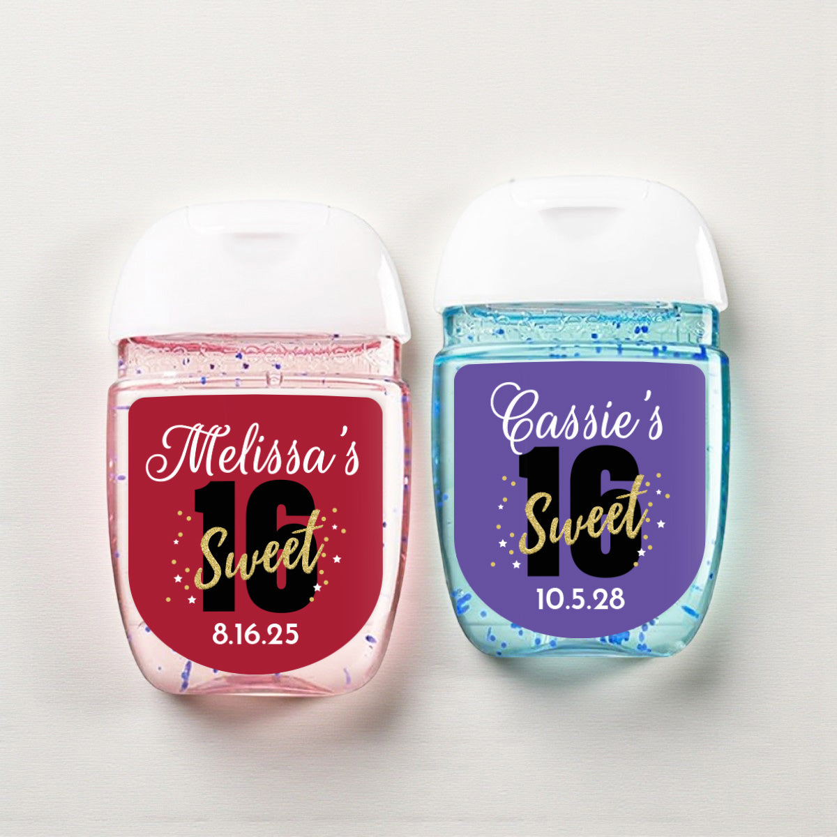 Sweet 16 Personalized Loop Sanitizer Labels (Set of 20)