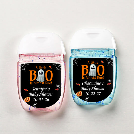 A Little Boo Is Almost Due Personalized Loop Sanitizer Labels (Set of 20)