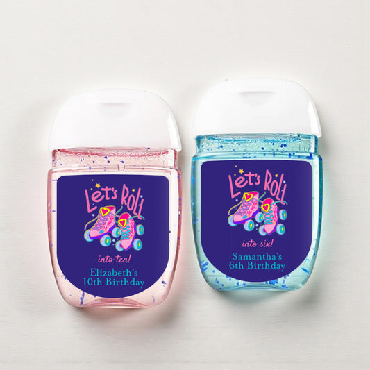 Let's Roll Into Birthday Personalized Loop Sanitizer Labels (Set of 20)