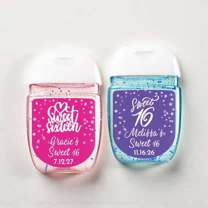 Sweet 16 Personalized Loop Sanitizer Labels (Set of 20)