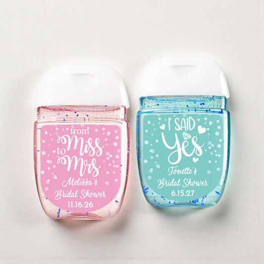 Bridal Shower Personalized Loop Sanitizer Labels (Set of 20)