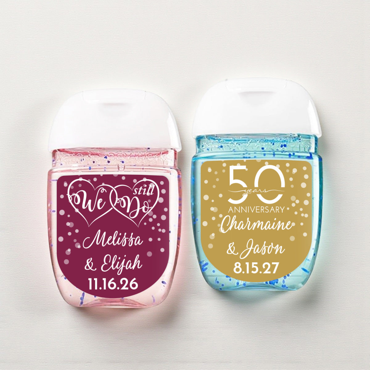 Anniversary Personalized Loop Sanitizer Labels (Set of 20)