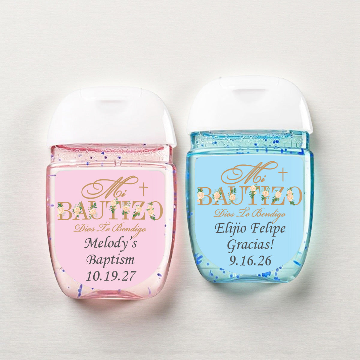 Mi Bautizo Personalized Loop Sanitizer Labels (Set of 20)