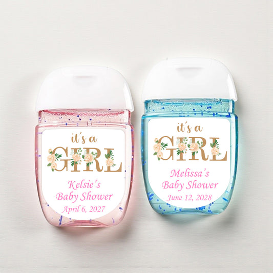 It's A Girl Personalized Loop Sanitizer Labels (Set of 20)