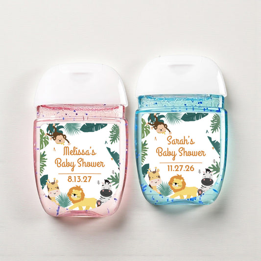 Safari Baby Shower Personalized Loop Sanitizer Labels (Set of 20)