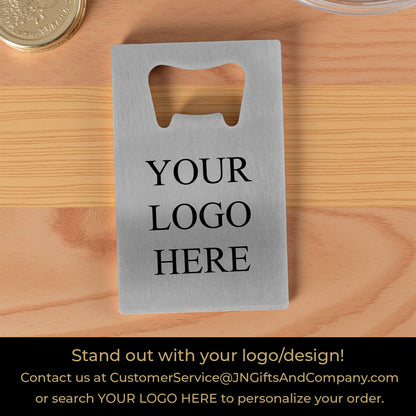 Fall In Love Personalized Silver Credit Card Bottle Opener (Set of 24)