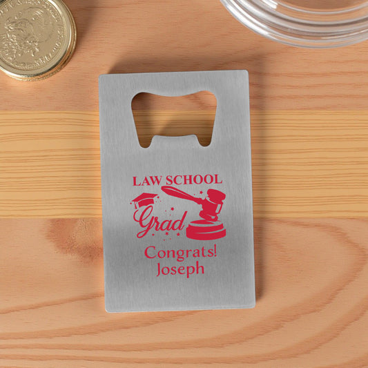 Lawyer Personalized Silver Credit Card Bottle Opener (Set of 24)