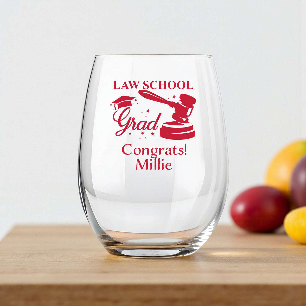 Lawyer Personalized 9 oz. Stemless Wine Glass (Set of 24)