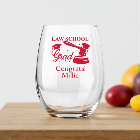 Lawyer Personalized 9 oz. Stemless Wine Glass (Set of 24)