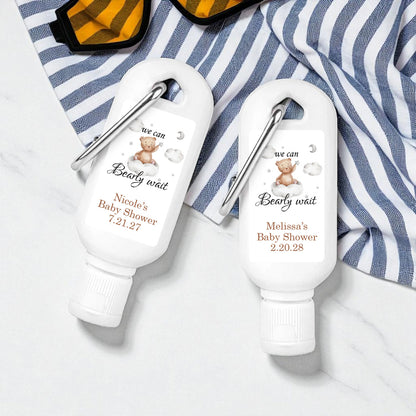We Can Bearly Wait Personalized Sunscreen with Carabiner (Set of 12)