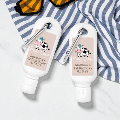 Holy Cow Personalized Sunscreen with Carabiner (Set of 12)