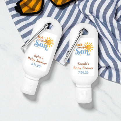 Here Comes The Son Personalized Sunscreen with Carabiner (Set of 12)