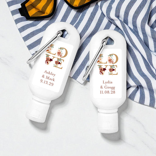 LOVE Fall Personalized Sunscreen with Carabiner (Set of 12)