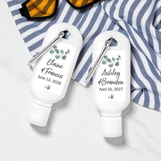 Eucalyptus Personalized Sunscreen with Carabiner (Set of 12)