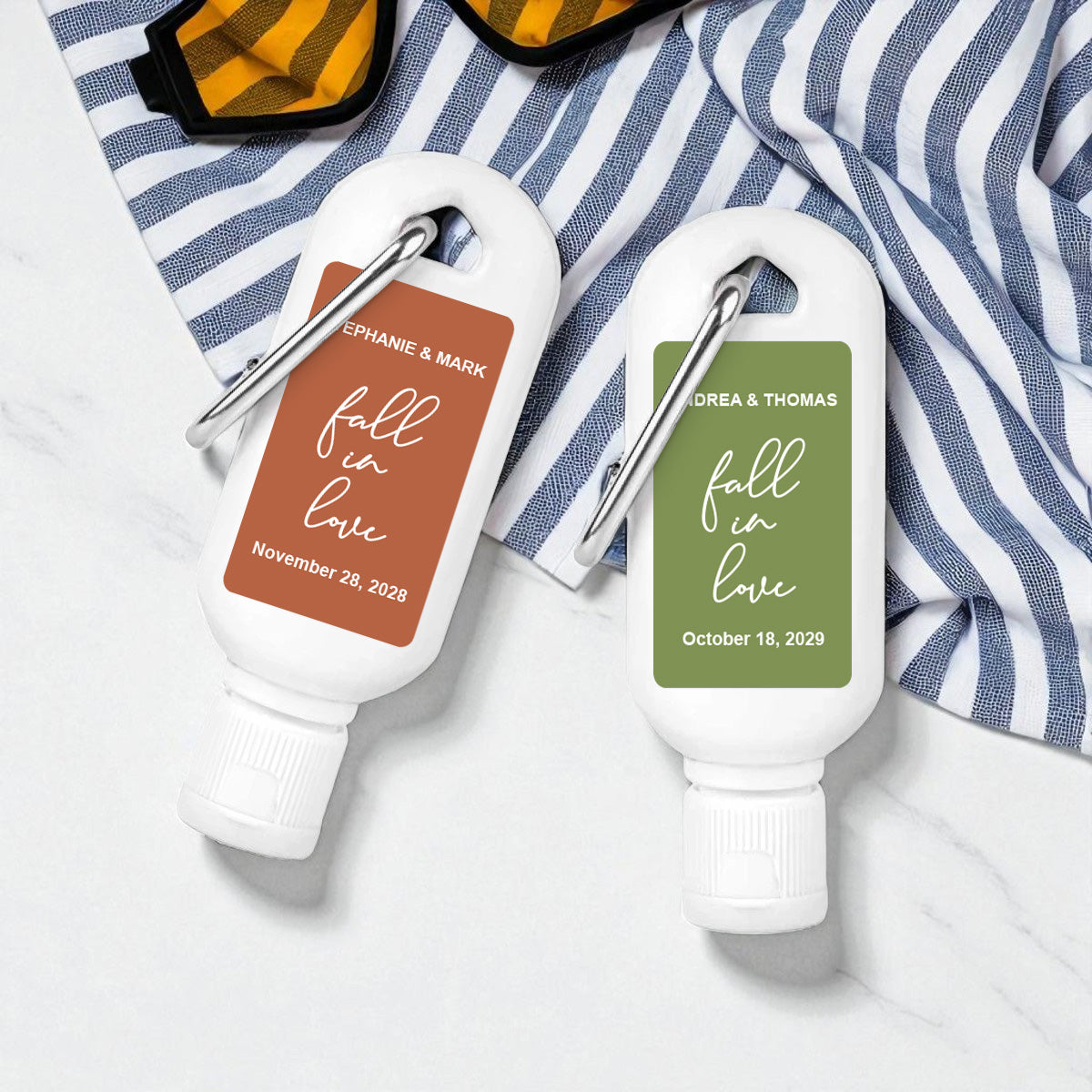 Fall In Love Personalized Sunscreen with Carabiner (Set of 12)