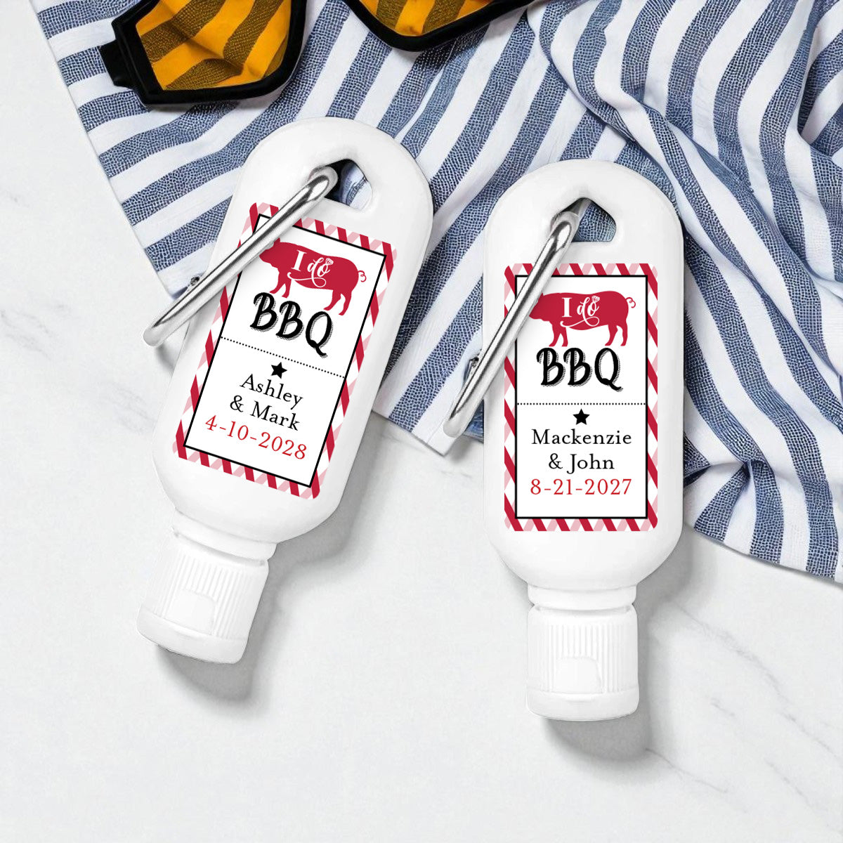 I Do BBQ Personalized Sunscreen with Carabiner (Set of 12)