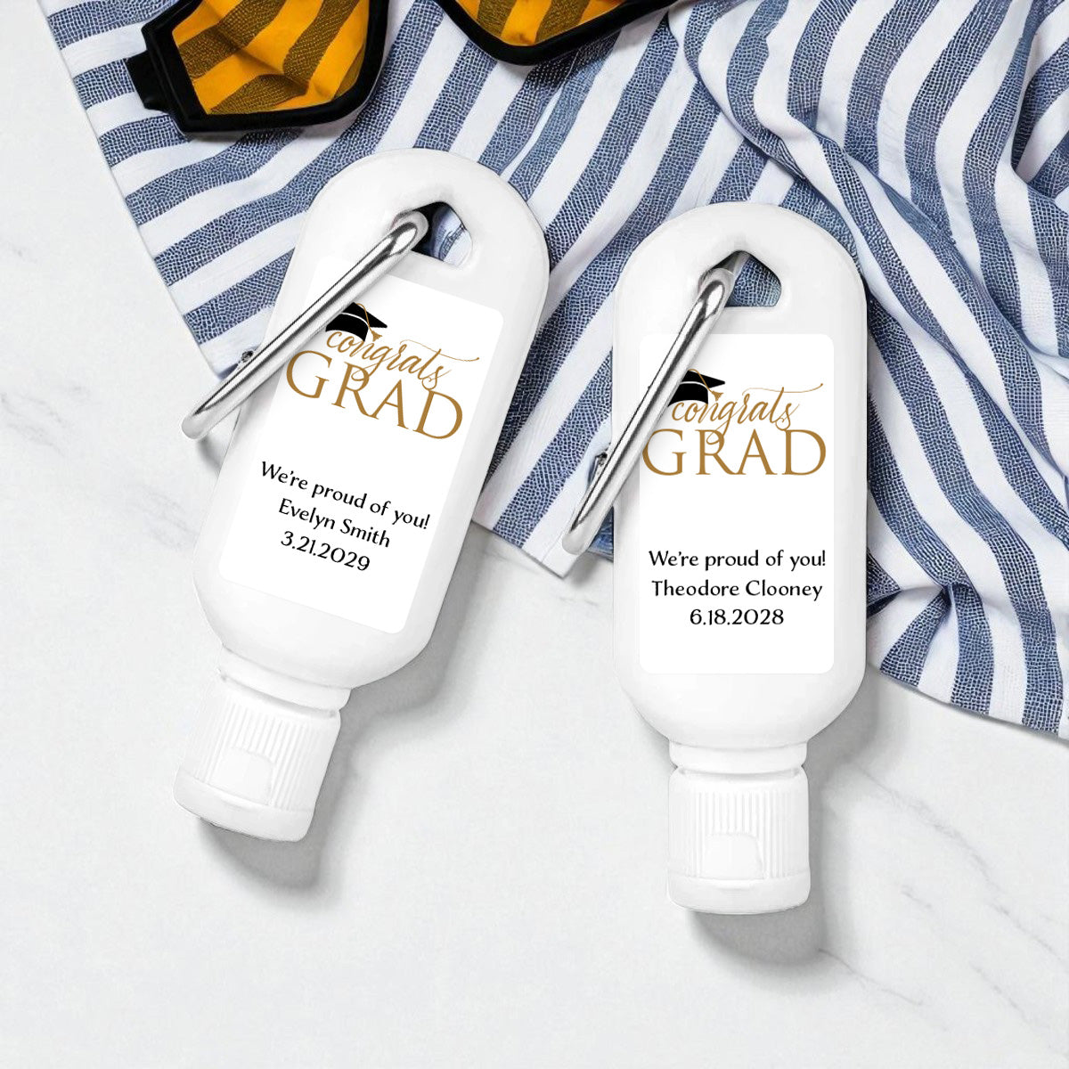 Congrats Grad Personalized Sunscreen with Carabiner (Set of 12)