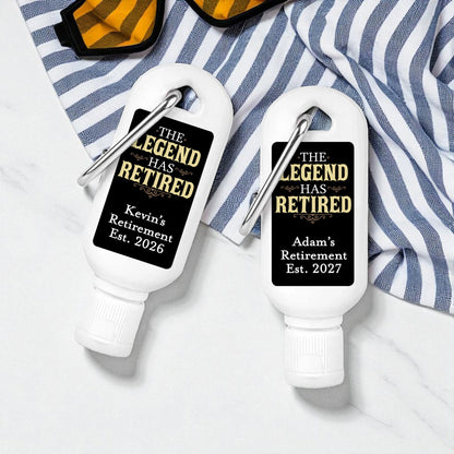 The Legend Has Retired Personalized Sunscreen with Carabiner (Set of 12)