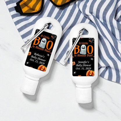 A Little Boo Is Almost Due Personalized Sunscreen with Carabiner (Set of 12)