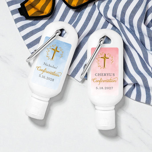 Confirmation Personalized Sunscreen with Carabiner (Set of 12)