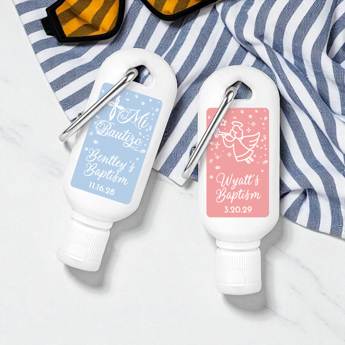 Baptism Personalized Sunscreen with Carabiner (Set of 12)