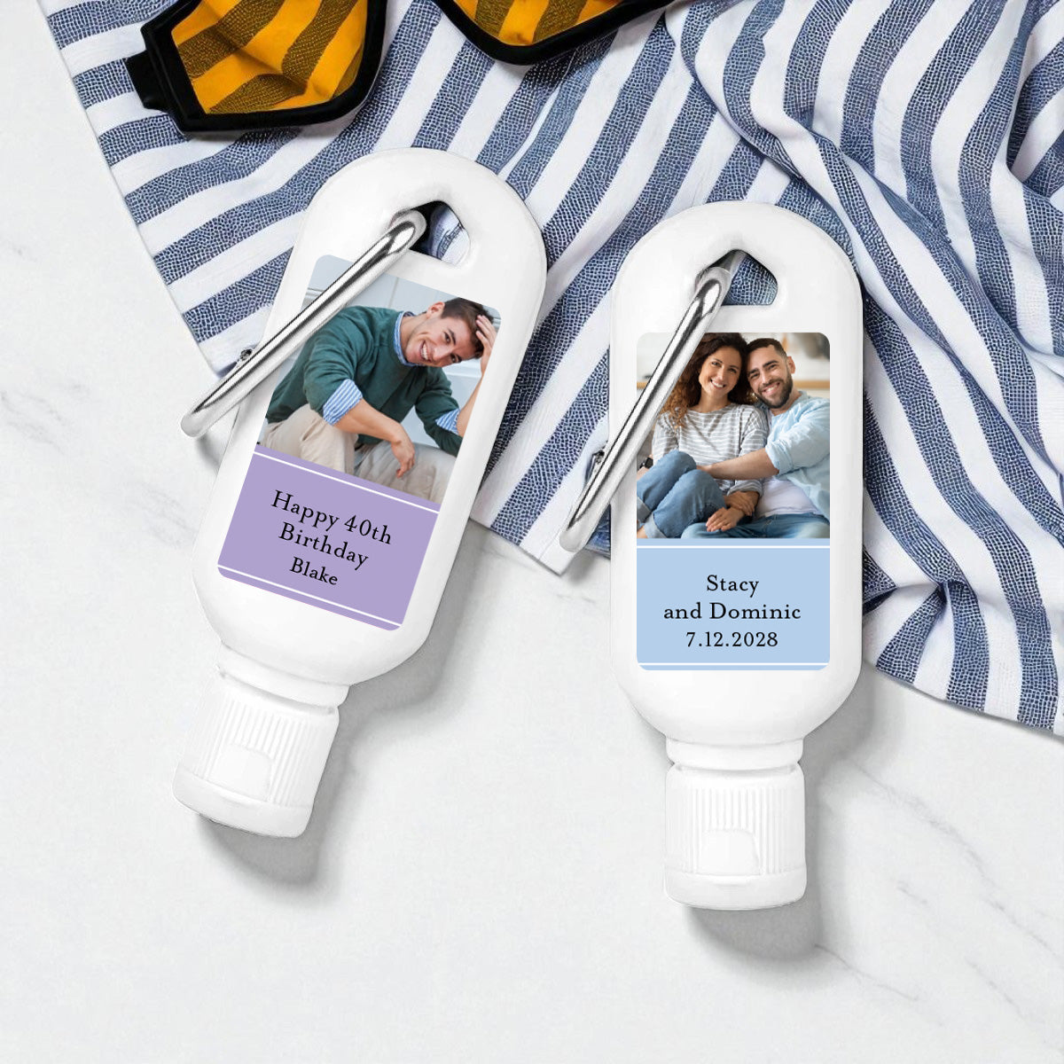 Classic Photo Personalized Sunscreen with Carabiner (Set of 12)