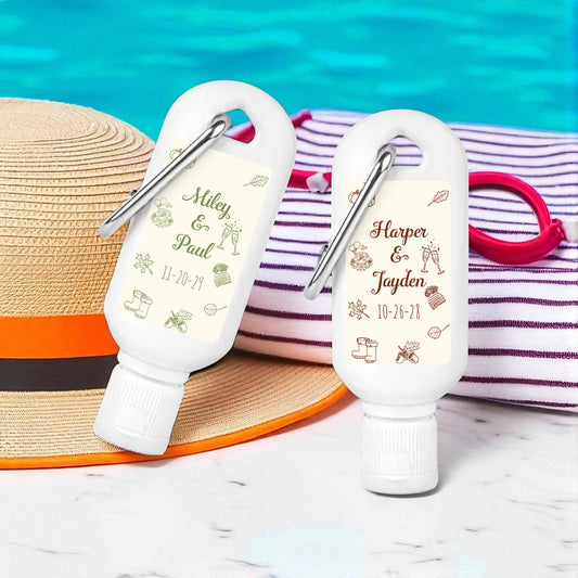 Fall Drawing Personalized Sunscreen with Carabiner (Set of 12)