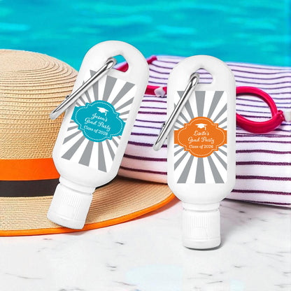 Graduation Cap Personalized Sunscreen with Carabiner (Set of 12)