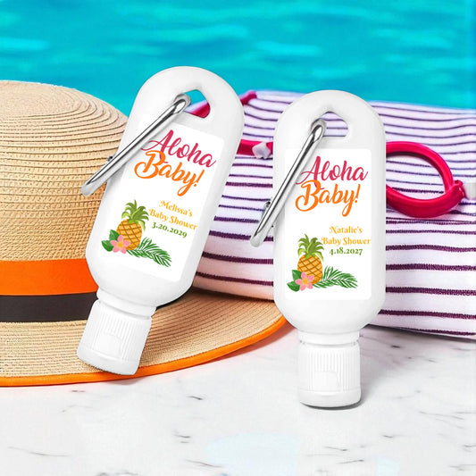 Aloha Baby Personalized Sunscreen with Carabiner (Set of 12)