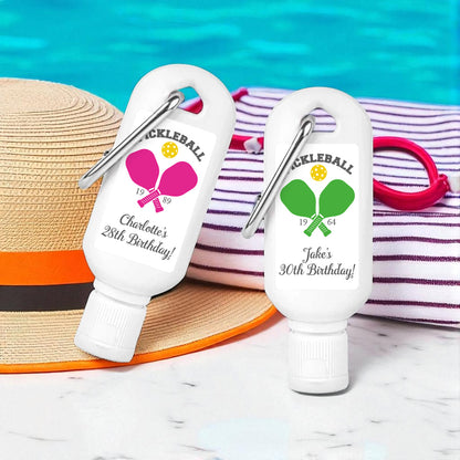 Pickleball Personalized Sunscreen with Carabiner (Set of 12)