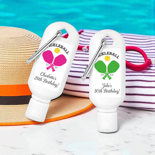 Pickleball Personalized Sunscreen with Carabiner (Set of 12)