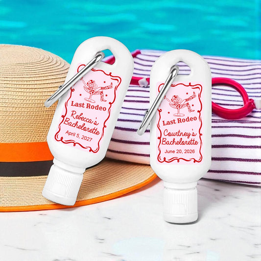 Last Rodeo Personalized Sunscreen with Carabiner (Set of 12)